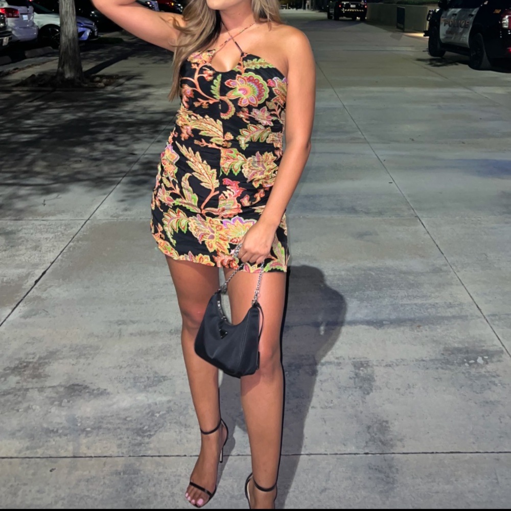 Mango Floral Mini Dress